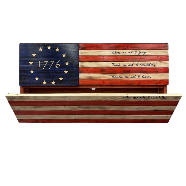 Large Flag Concealment Cabinet - 3 Compartments