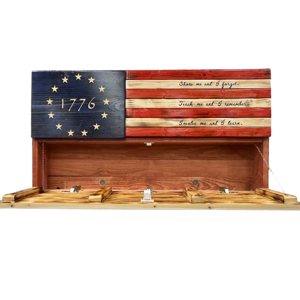 Large Flag Concealment Cabinet - 3 Compartments