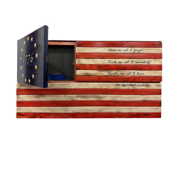 Large Flag Concealment Cabinet - 3 Compartments