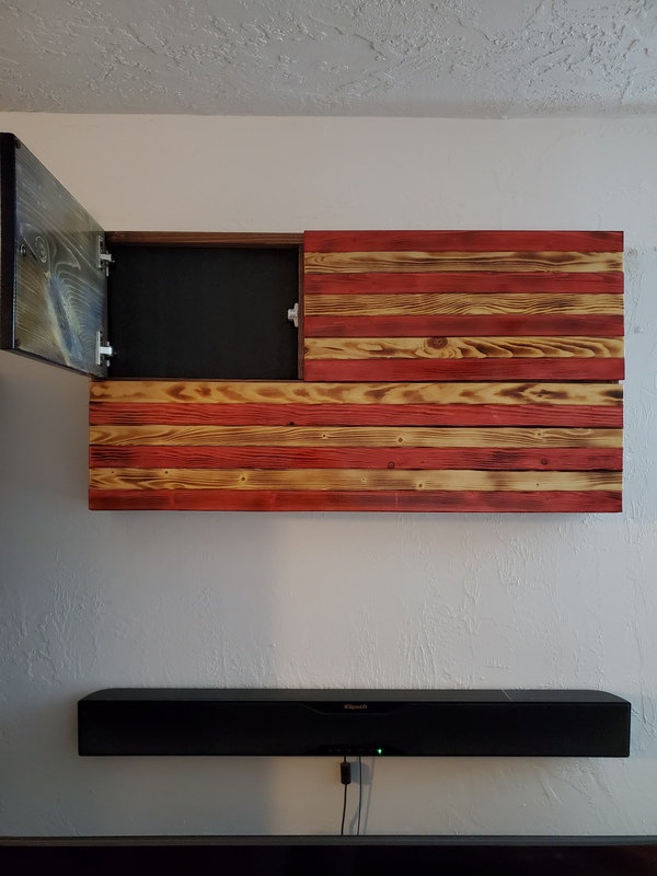 Large Flag Concealment Cabinet - 3 Compartments