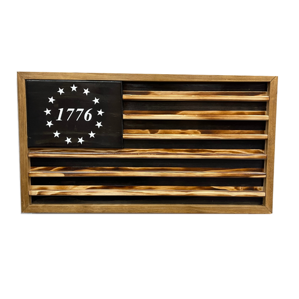Wooden 1776 Flag Coin Holder