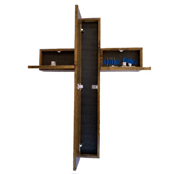 Cross concealment cabinet