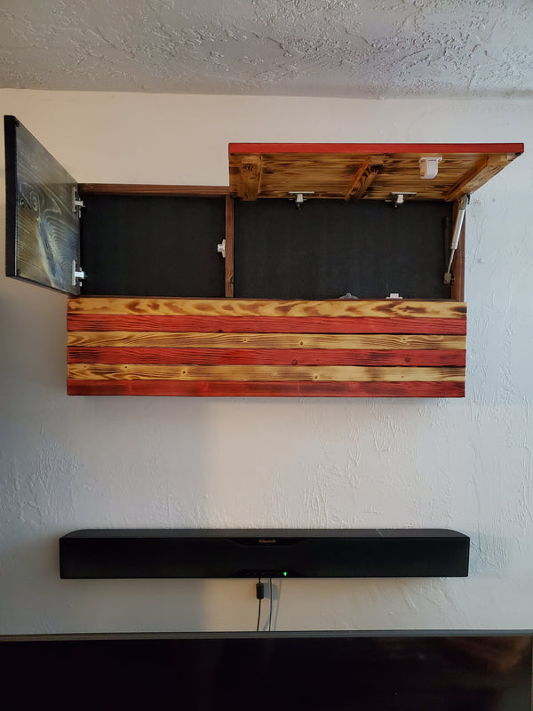 Large Flag Concealment Cabinet - 3 Compartments