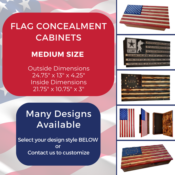 Medium Flag Concealment Cabinet - One Compartment