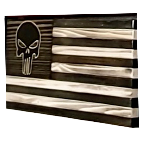 Punisher Flag Plaque in Black and White