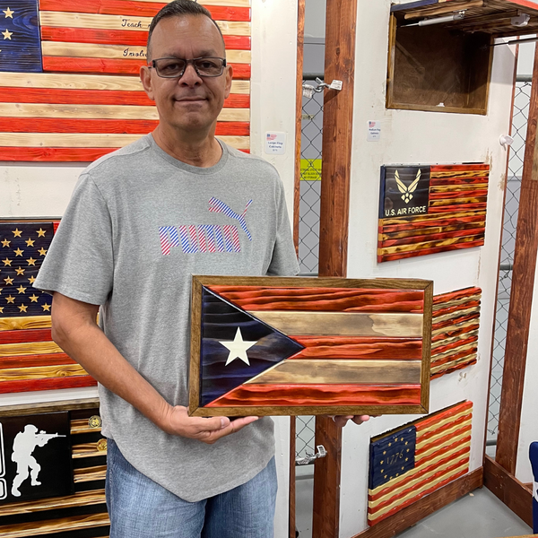  Slimline Puerto Rico Flag Burnt